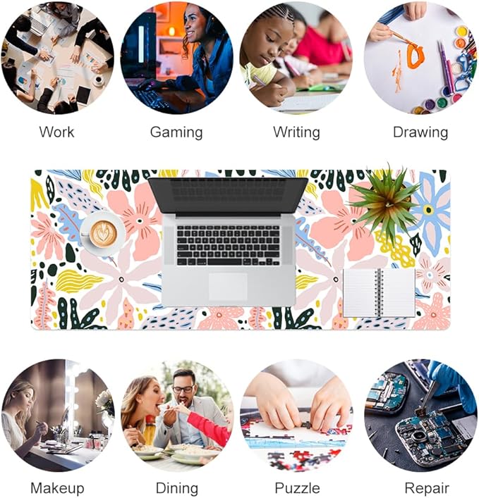 QIYI Floral Large Mouse Pad, Cute Desk Mat - Image 7