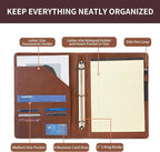 Geslun Personalized Genuine Leather 3 Ring Binder, Custom Engraved 8.5 x 11 - Image 7