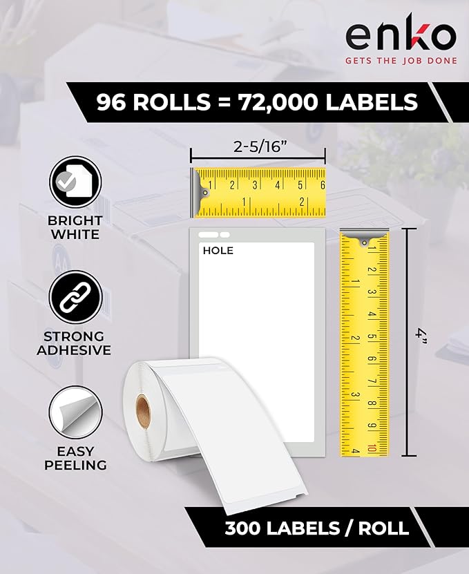 enKo Address, Shipping & Barcode Labels 30256 Compatible - Image 2