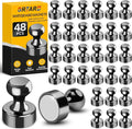 Grtard 48 Pack Black Magnetic Push Pins, Fridge Magnets by Grtard