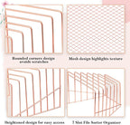 2 Pcs 7 Section Incline File Sorter Metal Wire Mesh File Rack - Image 4