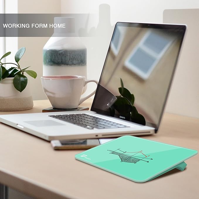 Mint Green Mini Desktop Pure Glass Whiteboard, Small Slope Slick Desk - Image 2
