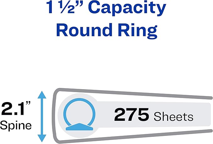 Avery Economy View 3 Ring Binders, 1.5" Round Rings, 4 Black Binders - Image 5
