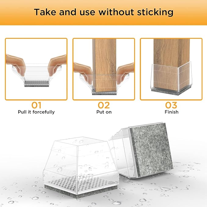 Square Chair Leg Protectors for Hardwood Floors - Image 4