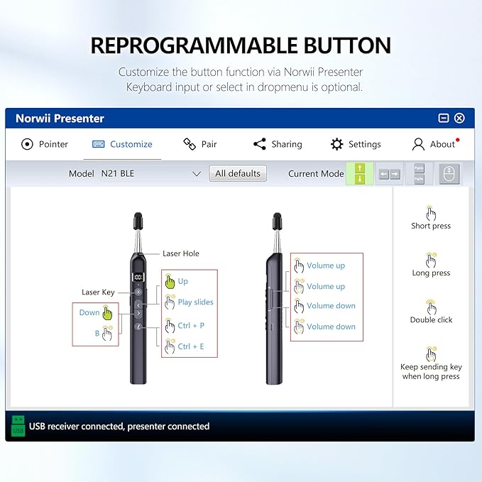 Norwii N21 Bluetooth Presentation Clicker - Image 9