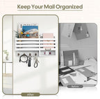 FifthQuarter Key Holder for Wall: Easy Mounted Key Rack and Mail Organizer - Image 3