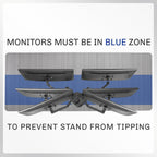 vivo stand-v002f dual led lcd monitor free-standing desk, front angle view