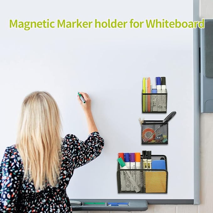 Neudeco Locker Shelf Organizer, Magnetic Pencil Holder, Metal Storage Basket - Image 7