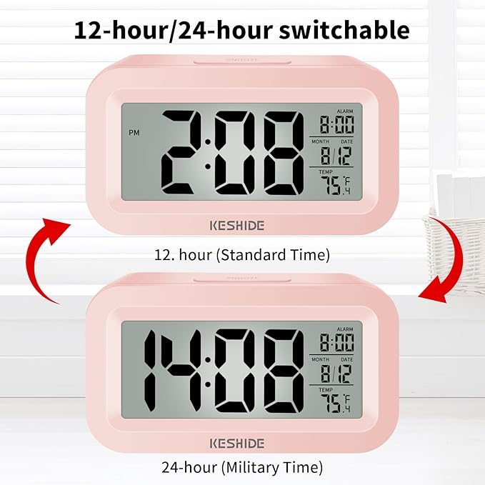 KESHIDE Travel Digital Alarm Clock Battery Operated - Image 5