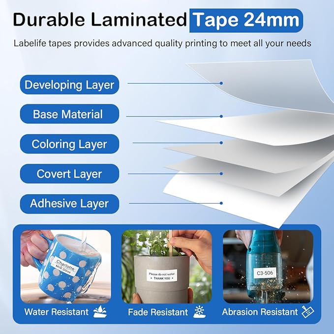 Labelife 8-Pack TZe-251 TZe TZ Tape 24mm 0.94 Compatible - Image 3
