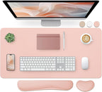 Bloss Leather Desk Pad and Keyboard Wrist Rest, Large Mouse Pad + Keyboard by Bloss