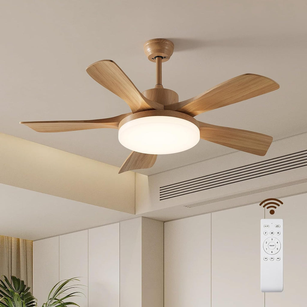 46 inch wood ceiling fan with remote, solid, main product view