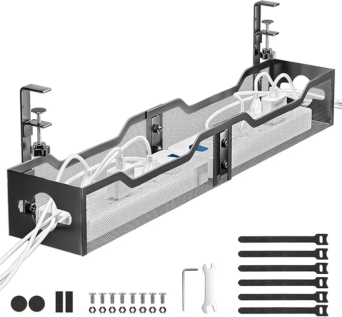 Under Desk Cable Management Tray Black, Litwaro Cable Management Under Desk No by Litwaro