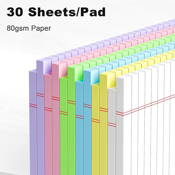 AILZFEI 12pcs Small Legal Pads 5x8 Colored Note Pads Paper College Ruled - Image 3