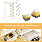 HAPPYGRILL 15-Drawer Rolling Cart, Storage Carts - Image 5