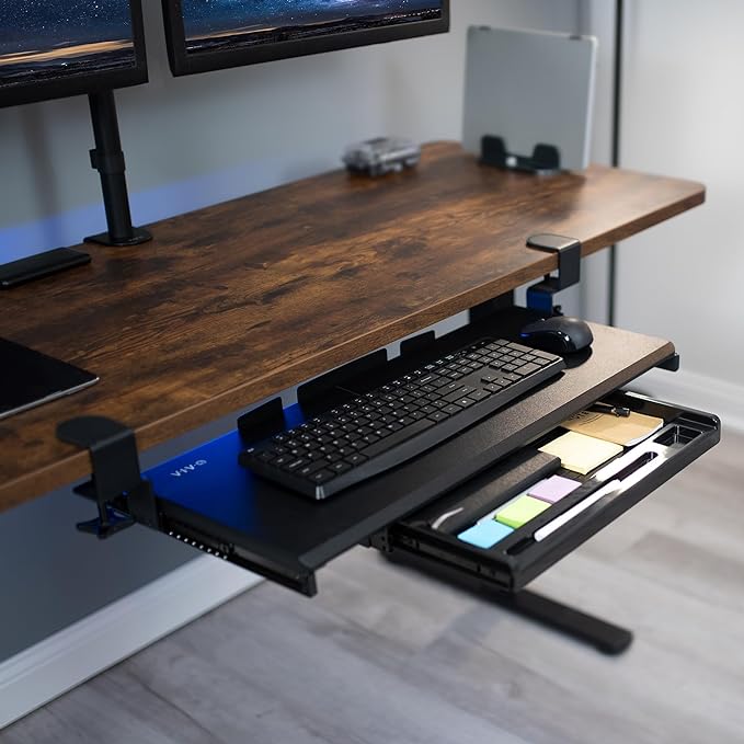 VIVO Large Keyboard Tray Under Desk Pull Out Platform - Image 2