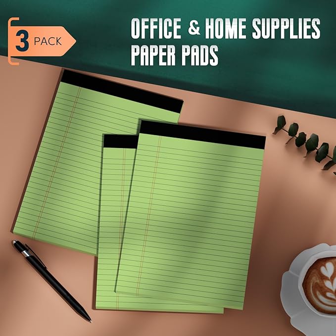 3 Pack Colored Legal Pads 8.5 x 11 Wide Ruled Note Pads, Perforated Lined Paper - Image 7