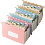 EcoStash Wheat Straw Expanding Hanging File Folders, 3 Color File Organizer by EcoStash