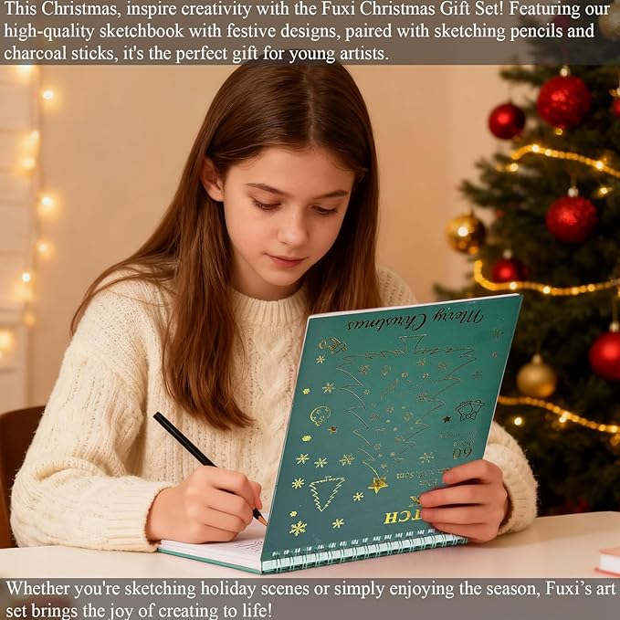 Fuxi Sketch Pad and Pencil Set | Stocking Stuffers, Art Supplies - Image 7
