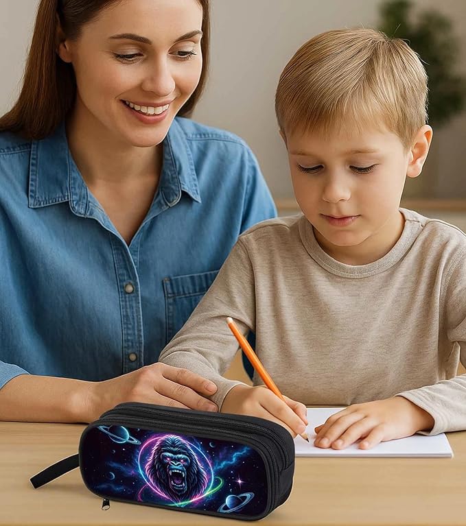 AnySmic Gorilla Pencil Case for Boys Girls, Large Pencil Pouch for Kids at - Image 6