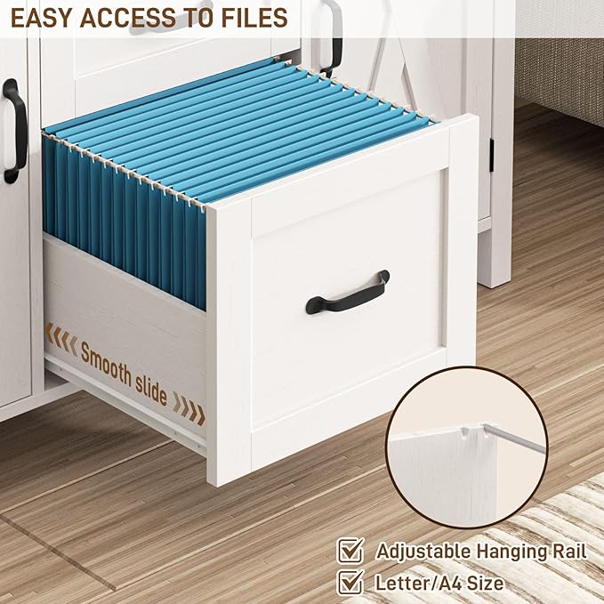 Vabches File Cabinet with 3 Drawers, Farmhouse Lateral File Cabinet Fits Files - Image 6
