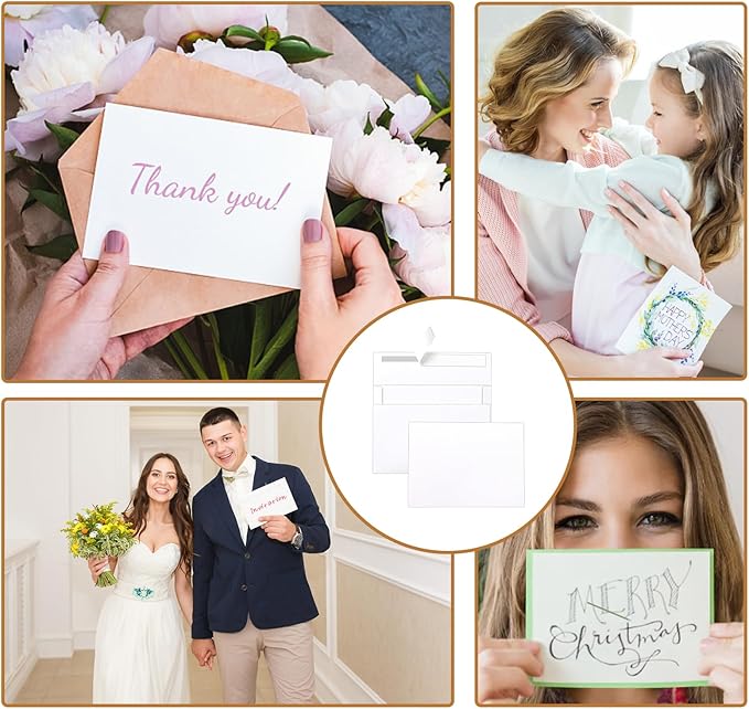 Silunkia White Blank Flat Cards and Envelopes 4 x 6 Heavyweight Single Panel - Image 7