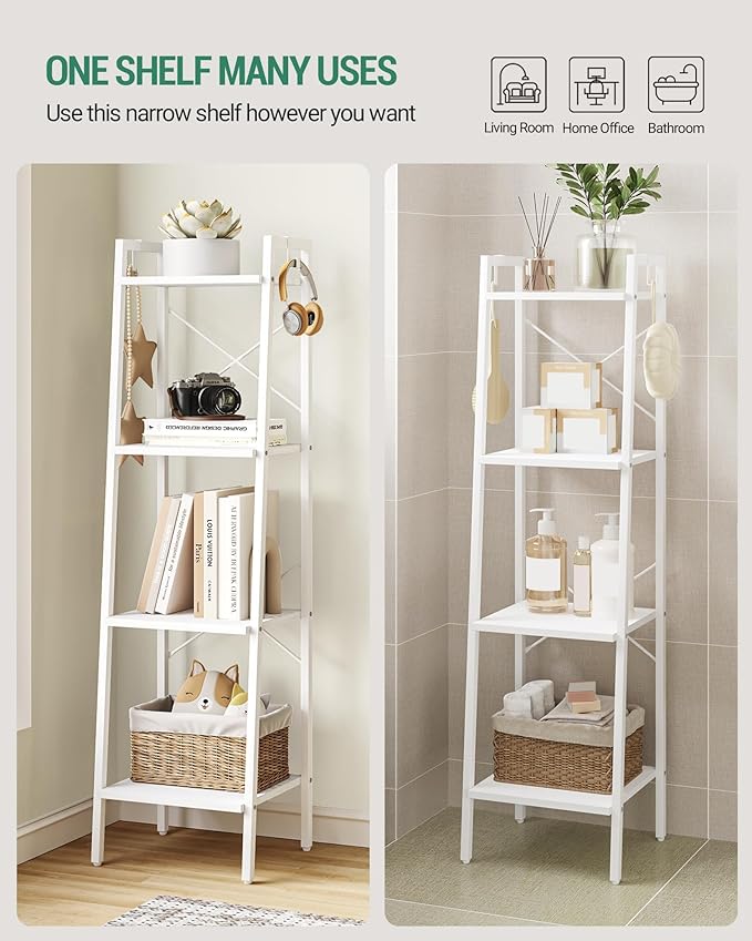 Hzuaneri Ladder Shelf, Bookshelf Bookcase, Freestanding Corner Storage Shelve - Image 4