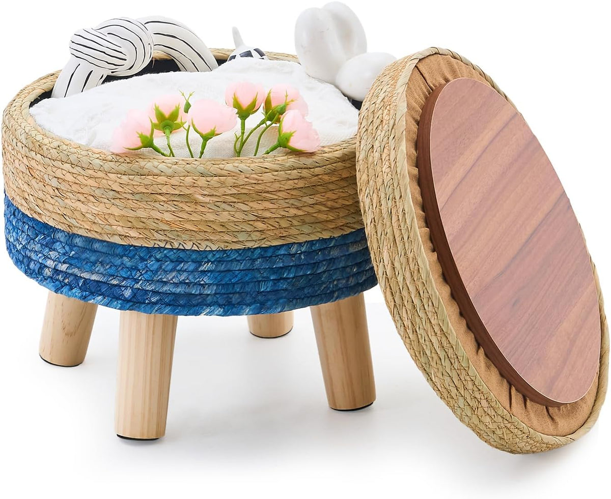 Cpintltr Storage Ottoman Poufs Handwoven Foot Stool