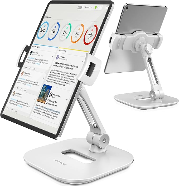 AboveTEK Tablet Stand Holder, Stylish Aluminum iPad Stands, Foldable 360° by AboveTEK