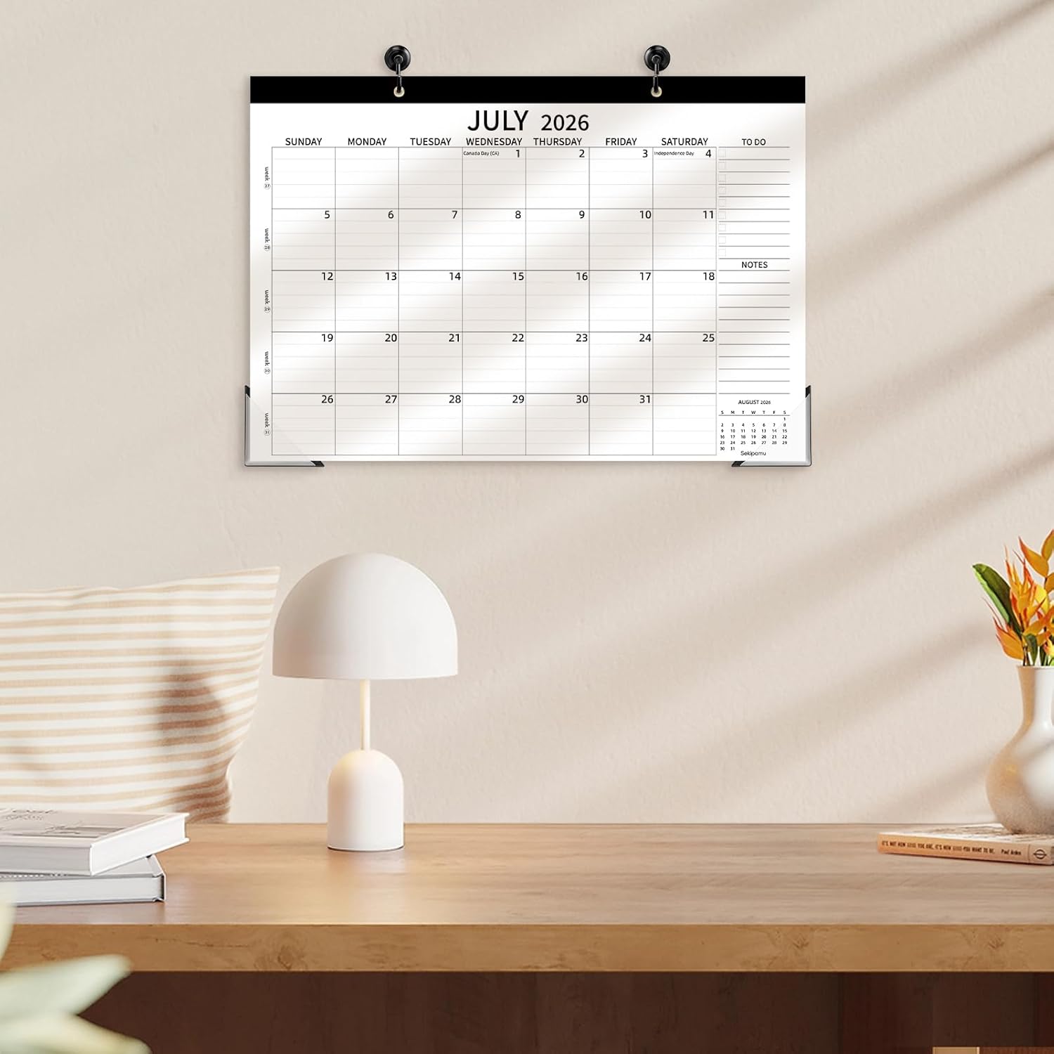 Desk Calendar 2026-2027, 17" x 12" Large Desk Calendar July 2026 to December 2027, 18 Months Calendar for Home Office