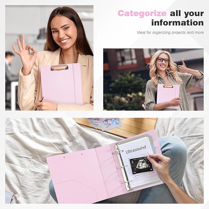 Ospelelf Mini 3 Ring Binder 5.5" x 8.5", 2 Inch Clipboard Binder - Image 7
