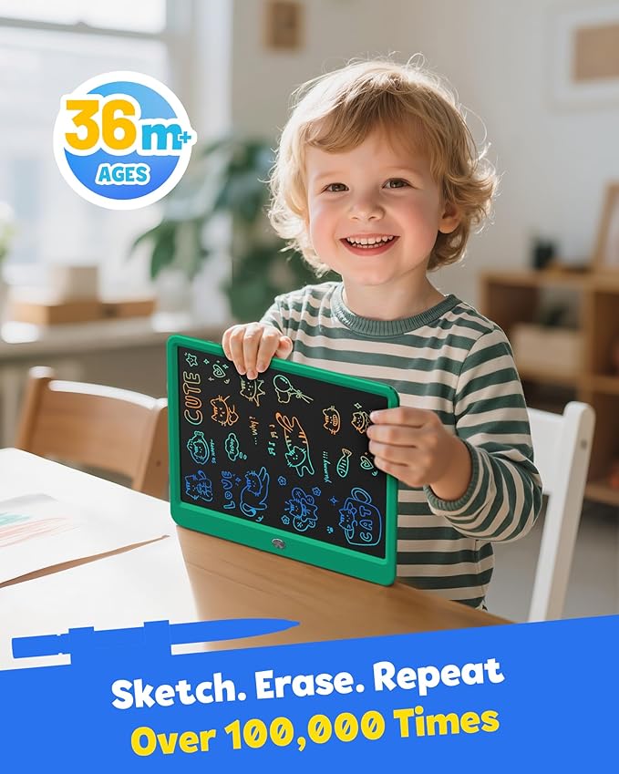 TEKFUN LCD Writing Tablet for Kids Boys Toys, 12 Inch Erasable Doodle Board - Image 2