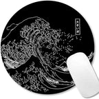 IMAYONDIA Japanese Great Wave Mouse Pad Small, Kanagawa Round Mousepad by IMAYONDIA