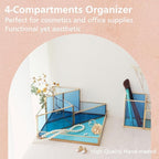 Gold & Blue Glass Desk Organizer - Image 4