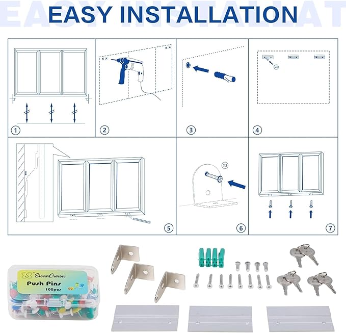 SWANCROWN Outdoor Bulletin Board 70x36in, Enclosed Bulletin Board - Image 4