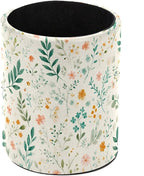 Leather Pen Holder for Desk Floral Leaf Pencil Cup Desktop Organizer Makeup by Unknown