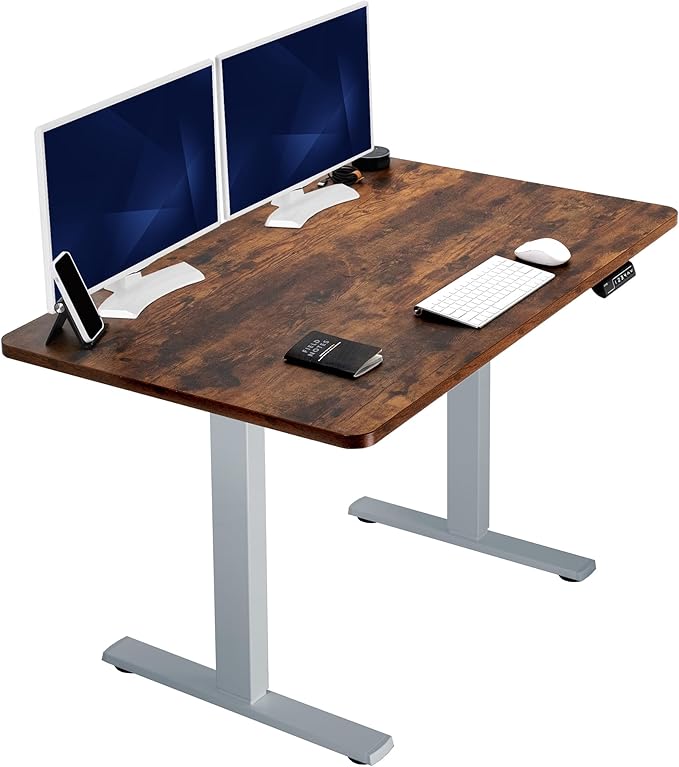 VIVO Electric 48 x 30 in Rustic Standing Desk, Memory Height Adjustment by VIVO