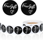 500 Pcs Small Business Sticker Roll Customer Appreciation Stickers Round Self Adhesive Labels Tags (Black)