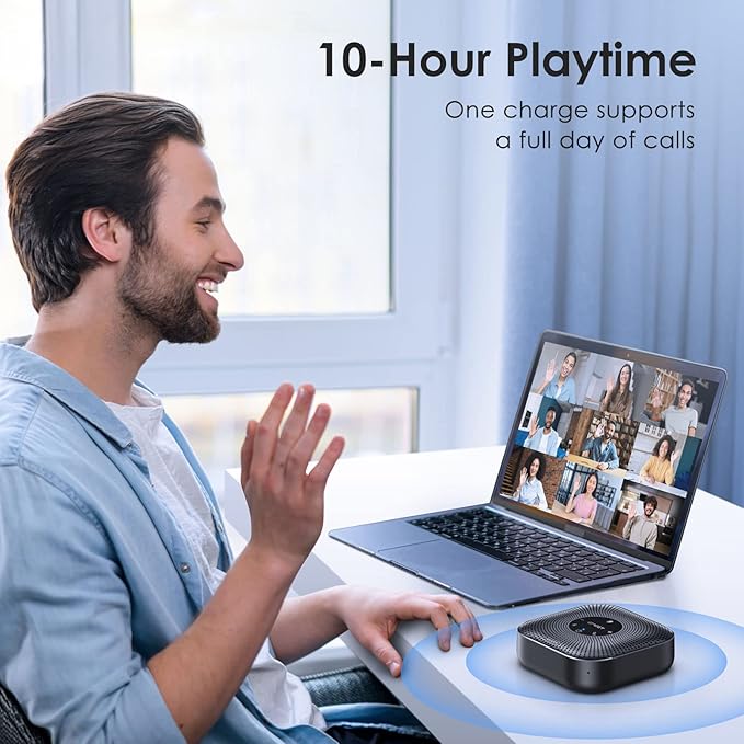 EMEET Conference Speakerphone M0 Plus, 4 AI Mics 360° Voice Pickup, Noise - Image 6
