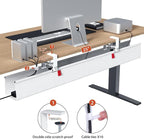 Univivi No Drill Under Desk Cable Management Tray, Clamp/Screw Mount Desk Cable - Image 3