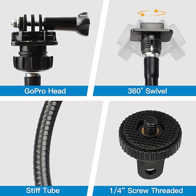 Pipishell 25 Inch Webcam Stand, Flexible Desk Mount Clamp Gooseneck Stand - Image 5