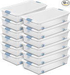 Sterilite 12-Pack Latching Box, Under Bed Storage Bins by Sterilite