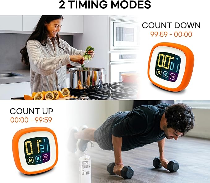 CREAVIVA Digital Kitchen Timer, Protective Rubber case, Large Display - Image 7