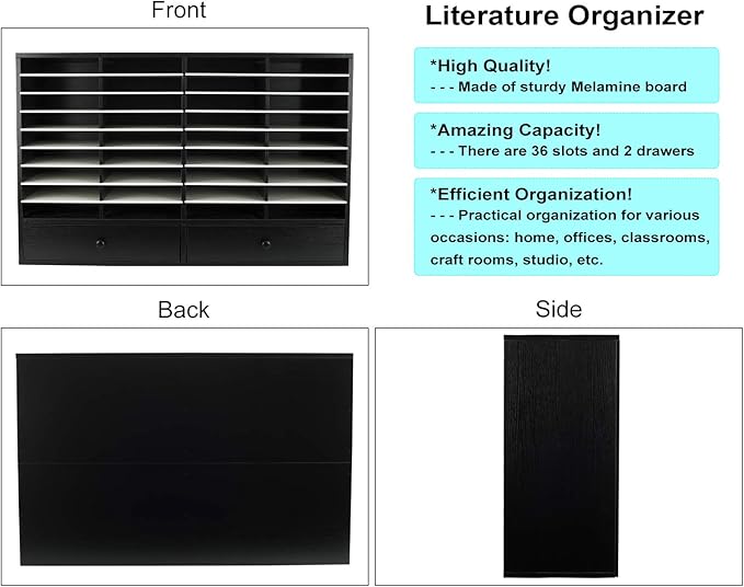 PAG Mail Sorter Organizer, Wood Literature Organizer, Student Mailbox - Image 3