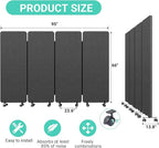 Soundproof Room Divider W/Wheels, 66in Office Dividers - Image 7