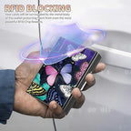 BWEGRHE Slim Credit Card Holder, Color Butterfly RFID Blocking Metal Wallet - Image 3
