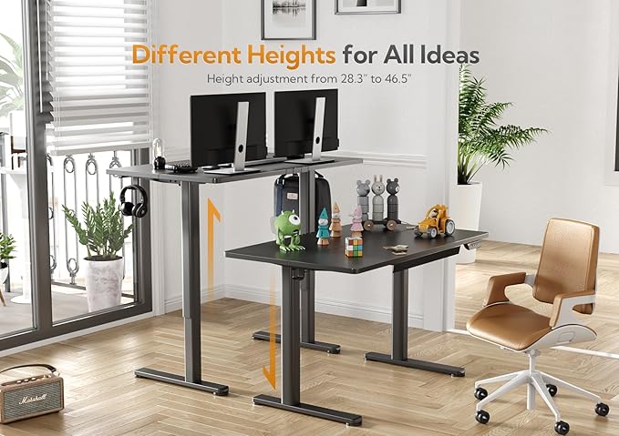 Claiks Standing Desk with Drawers, 48x24 Inch Electric Stand Up Desk, - Image 4