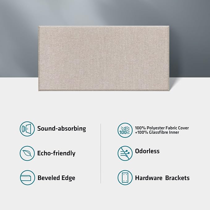 23.62" X 11.81" X 2" Fiberglass Wall Panel, 4 Pack Acoustic Panels, Acoustic - Image 6