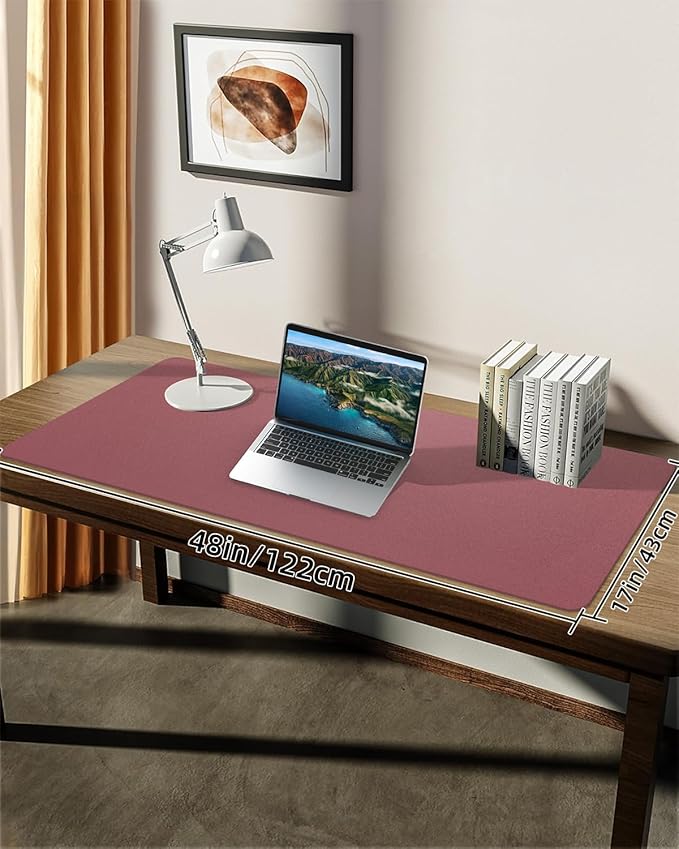Leather Desk Pad Protector, Large Desk Mat, Mouse Pad, Non-Slip PU Leather Desk - Image 6