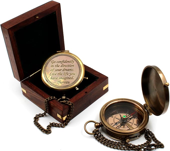 Be Strong and Courageous, Do Not Be Afraid Brass Engraved Compass - Image 5